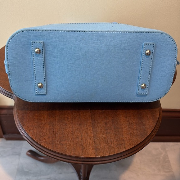 Dooney & Bourke  Satchel  shoulder bag  Saffiano light blue  front zipper pocket - Picture 8 of 15